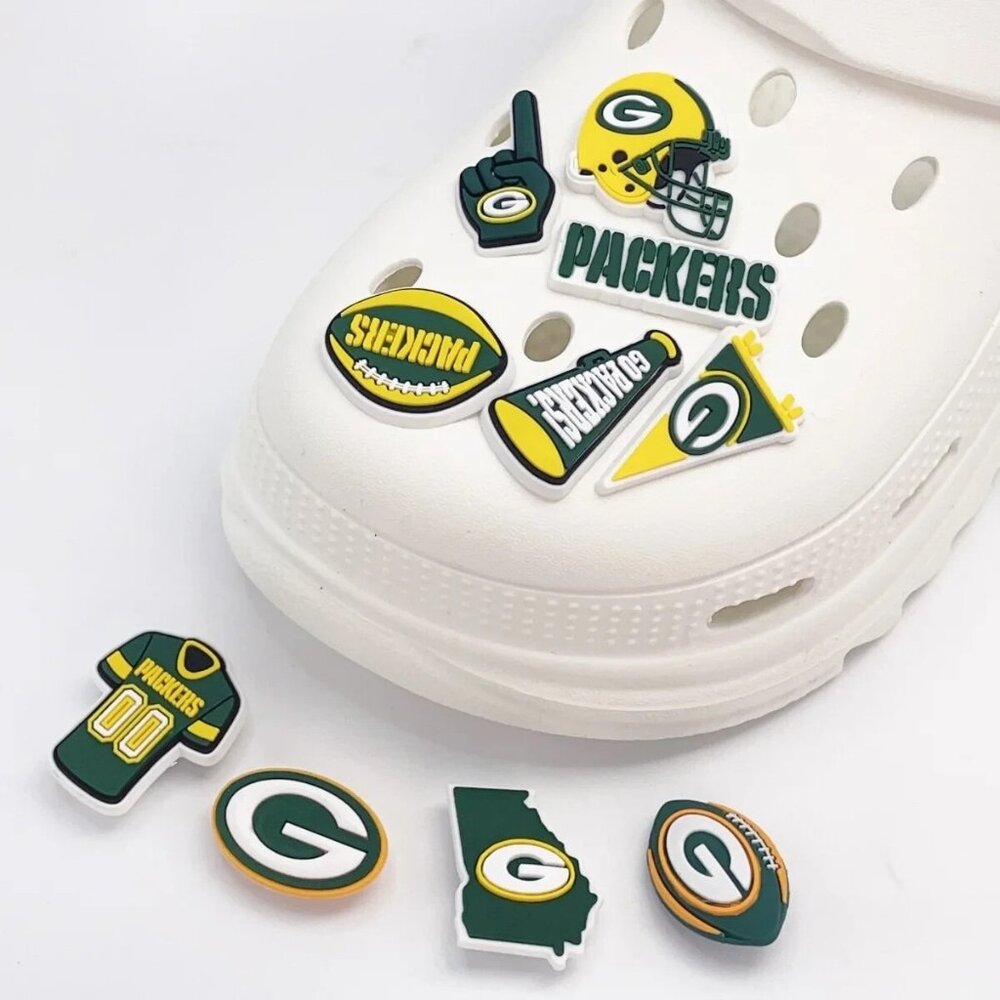 (9) LOT Green Bay Packers NFL Football Team Shoe Clog Charms